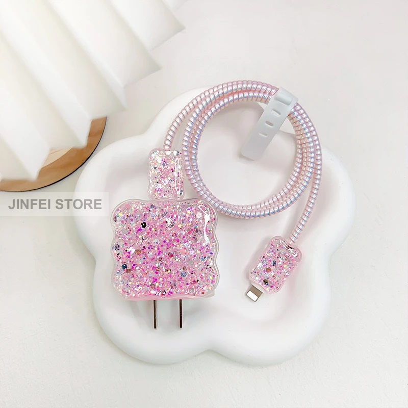 Protetor de Cabo e Carregador iPhone Strass Brilhante 18W 20W Protetor Fio Kit Completo – O Melhor Preço