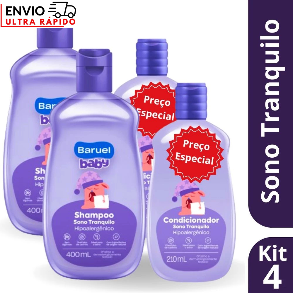 Kit 2 Shampoo Sono tranquilo 400ml + Condicionador 200ml - Baruel Baby