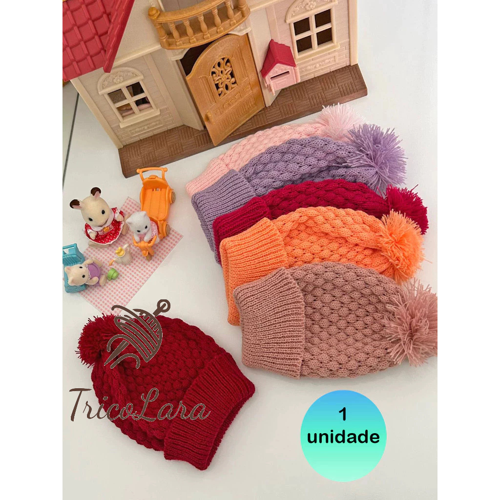 Touca / Gorro de tricô para bebê 0 -12 meses várias cores!!!