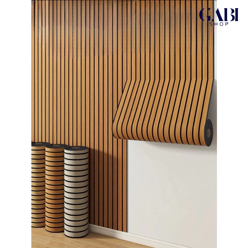 Papel de parede adesivo 5 METROS x 45 CM ripado marmorizado madeira GABISHOP