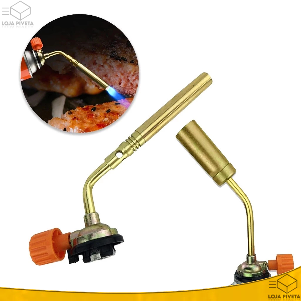 Bico Maçarico Portátil Fino ou Grosso Regulável Profissional Cartucho 150mm Com Regulador Ajustável