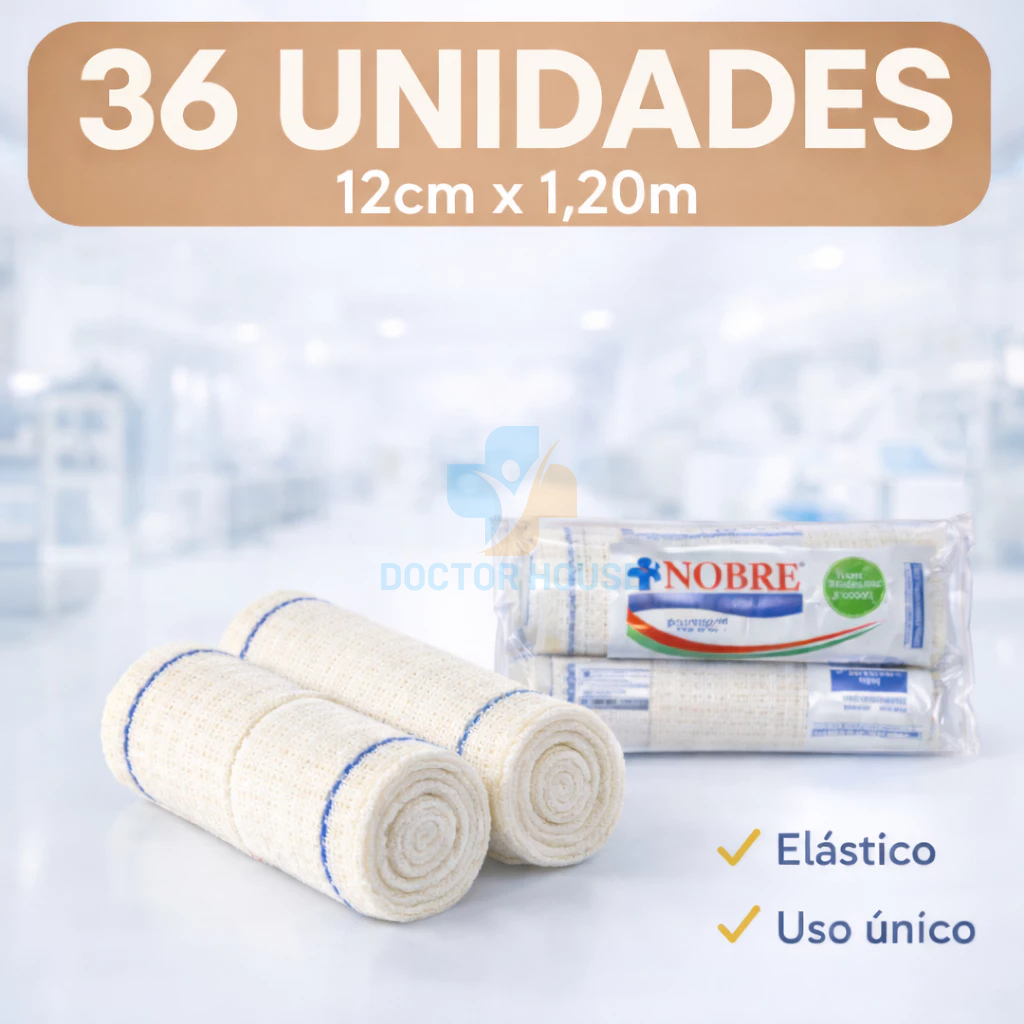 Faixa De Atadura De Crepom Curativo Algodão Com 36 Rolos