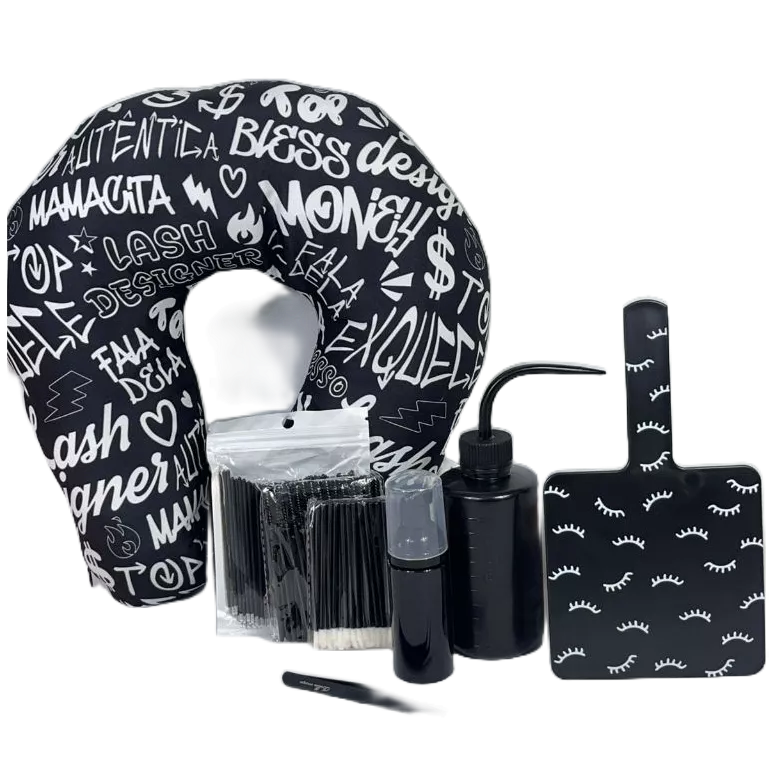 Kit Completo para Extensão de Cílios black or white (Preto/Branco) - Ferramentas para Lash