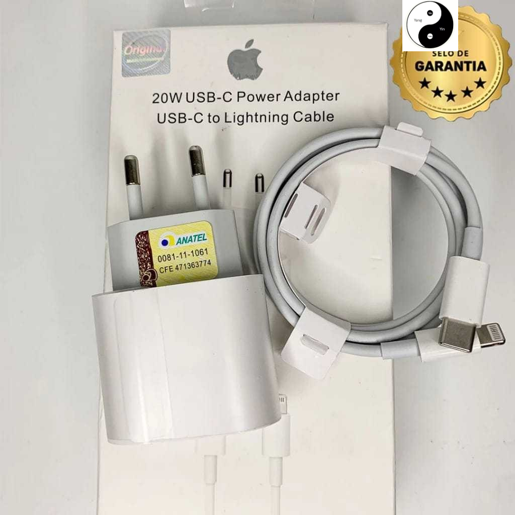 Carregador  Fonte com Cabo Carregamento Rápido 1m PD 20w