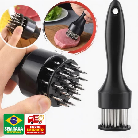 Amaciador de carne aço inox com furador batedor manual profissional para bife frango cozinha