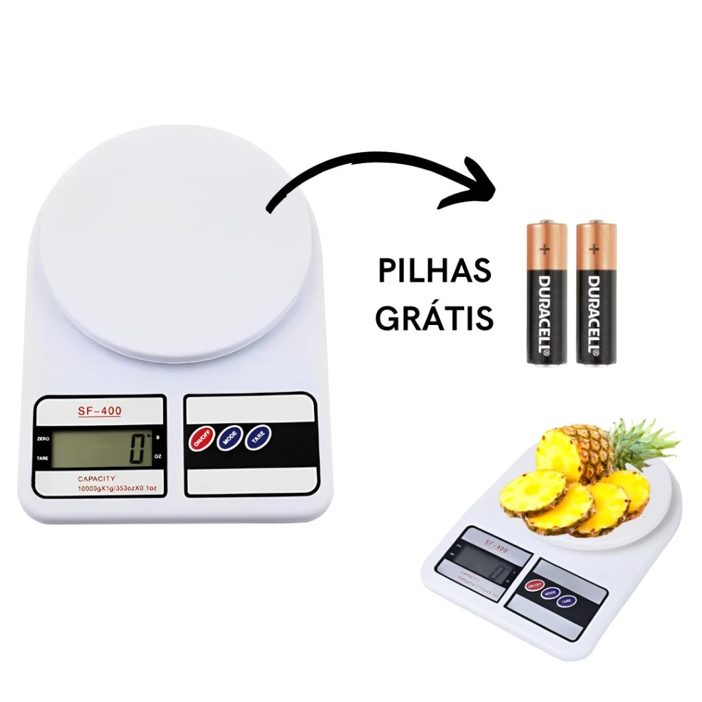 Balança de cozinha digital Alta precisão com pilhas inclusas AA 10kg