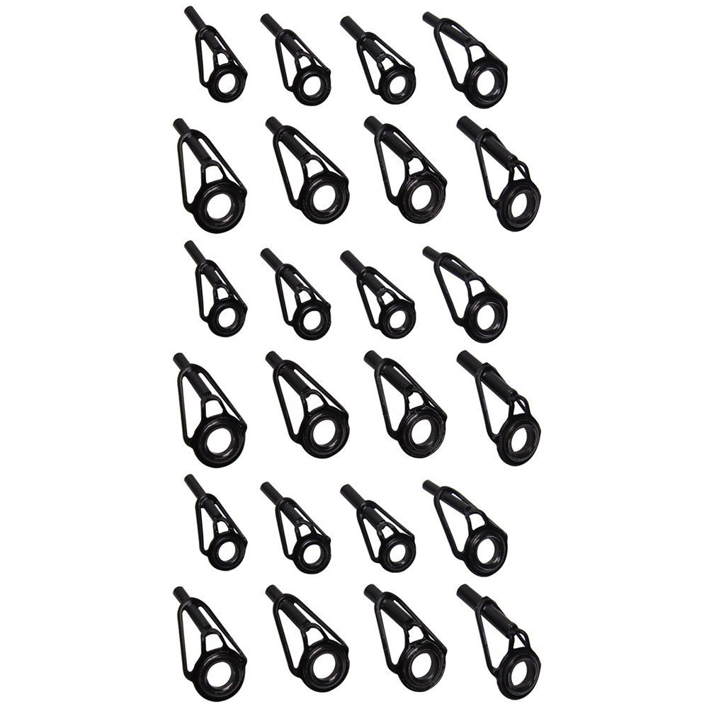 Kit De Reparo De Ponta De Vara De Pesca , 24 Peças , Pontas De Guia De Anel Cerâmico De Aço Inoxidável