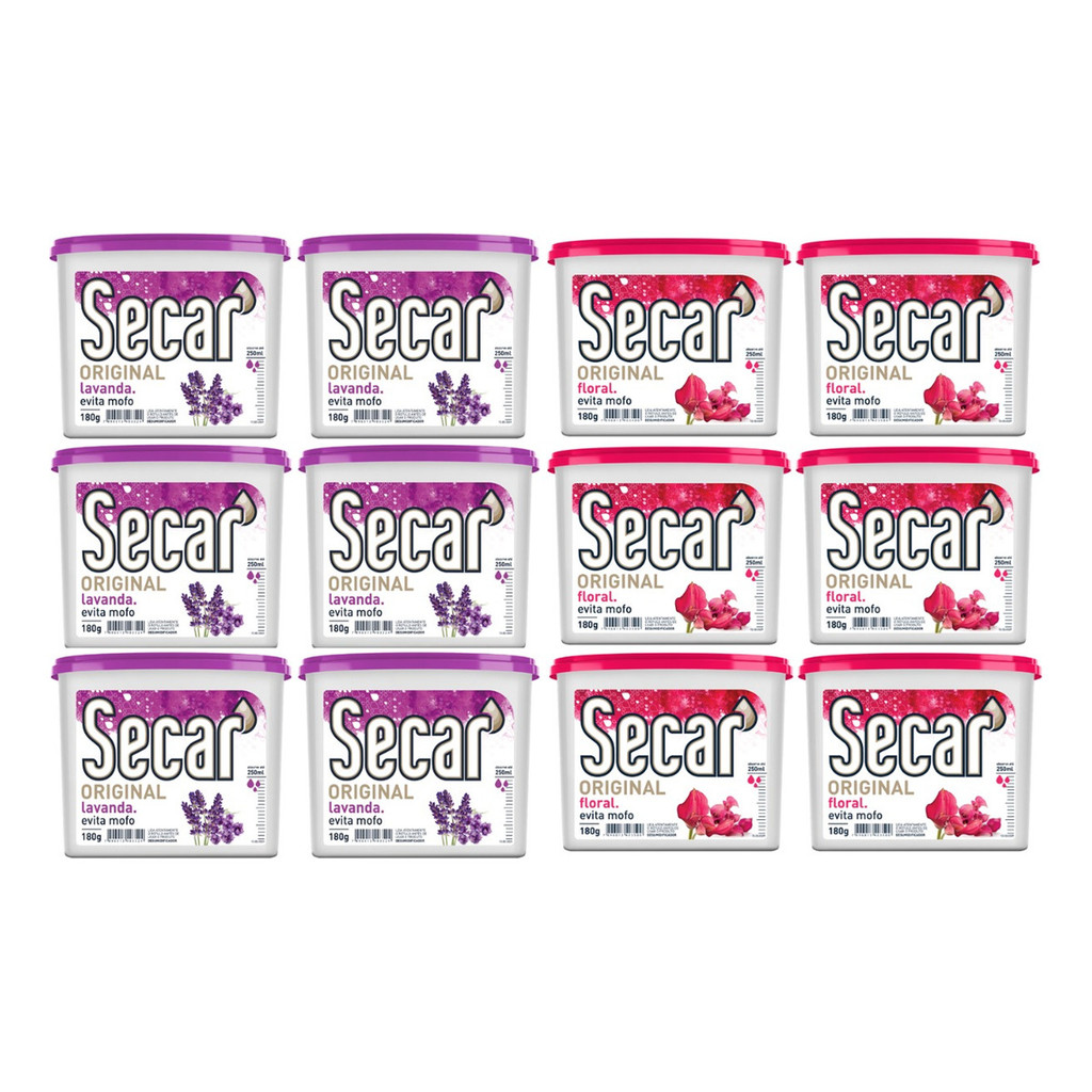 Kit C/ 12un Anti Mofo Secar 180g - Desumidificador, Armario