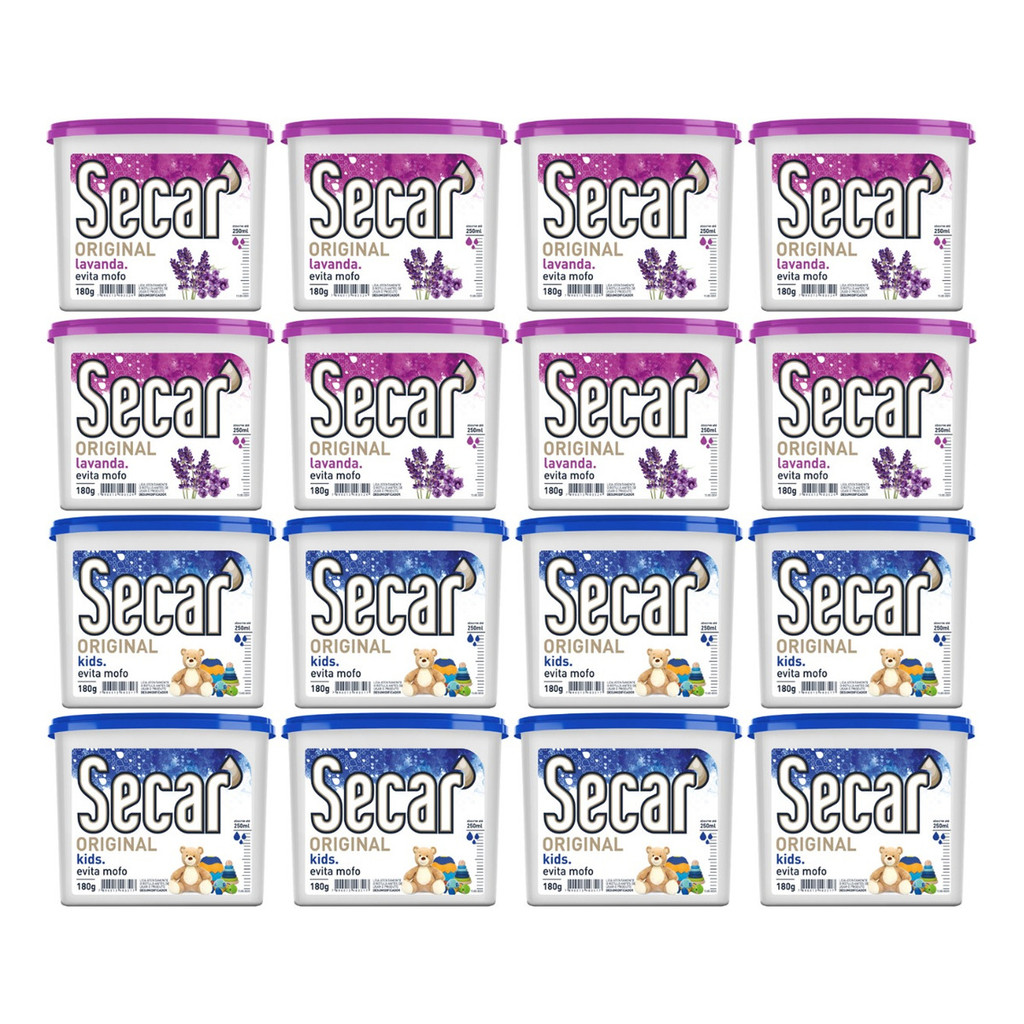 Kit C/ 16un Anti Mofo Secar 180g - Desumidificador, Armario