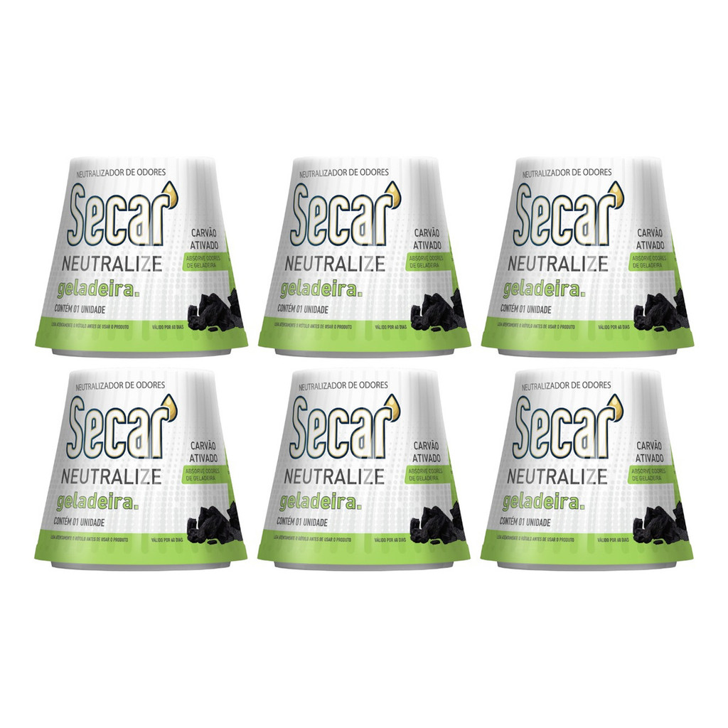Kit C/ 6un Filtro Absorvedor De Odores De Geladeira Secar 30g
