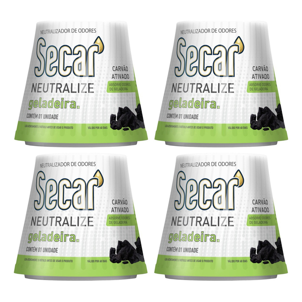 Kit C/ 4un Filtro Absorvedor De Odores De Geladeira Secar 30g