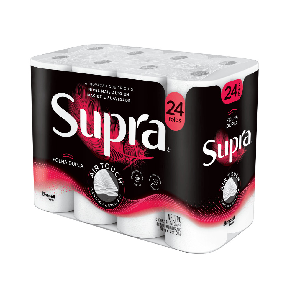 Papel Higiênico Supra Folha Dupla 24 Rolos