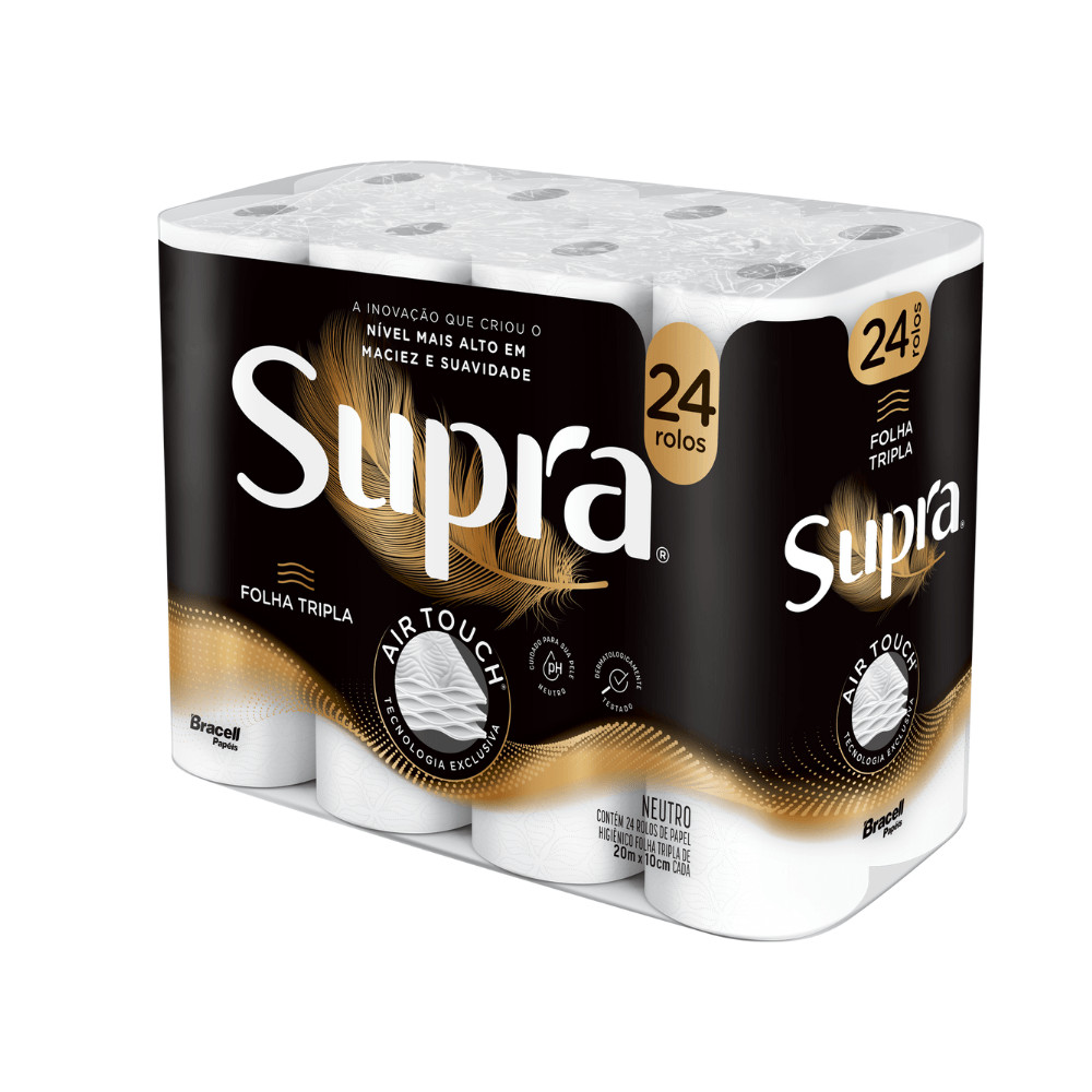 Papel Higiênico Supra Folha Tripla 24 Rolos