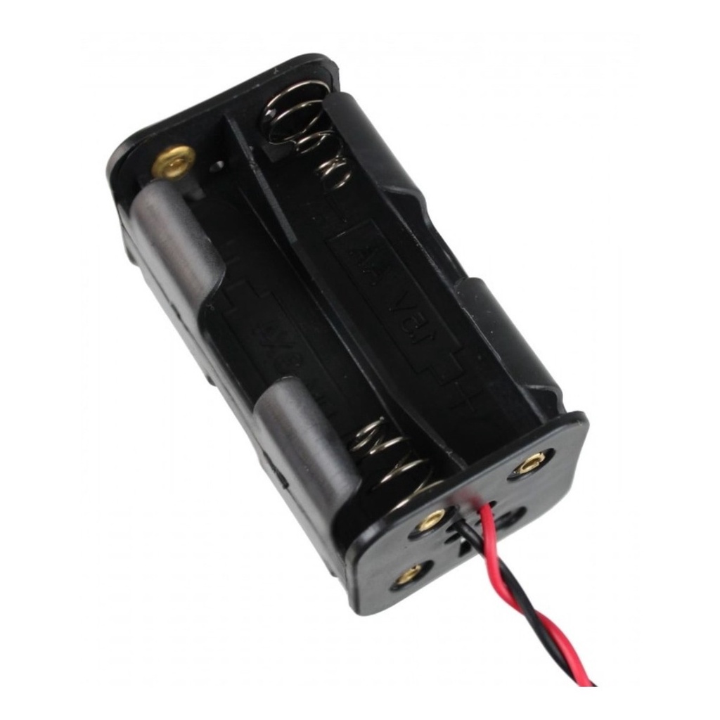Suporte Porta 4 Pilhas Aa Com Rabicho 4 Slots - Para Projetos