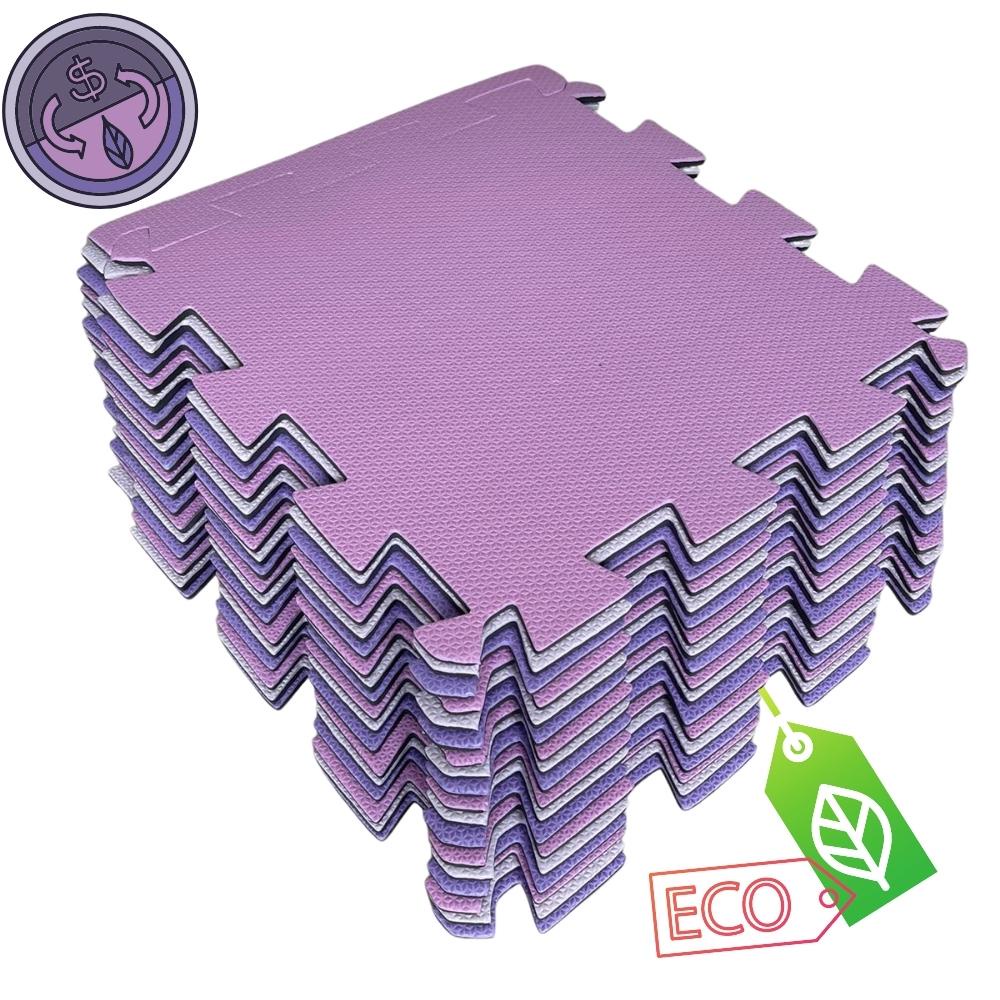 Kit 12 Tatames - EVA Tons de Rosa e Lilás Econômico - 50x50x1 cm.