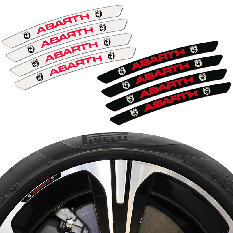 1conjunto 3D Alumínio Abarth Scorpion Logotipo Carro Roda Adesivo Aro Decoração Criativa Emblema Decalques De Estilo