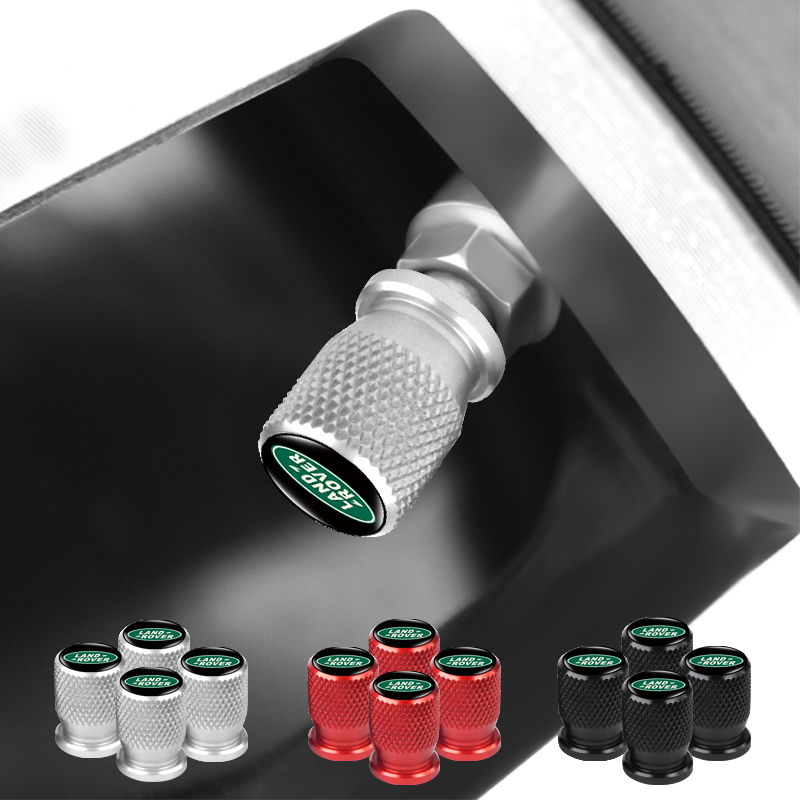 4pcs Roda Roscada De Alumínio Com Tampa Anti-Pó Tampas O Logotipo Do Carro Núcleo De Válvula Para Land Rover Range Discovery Guardian 4 Freelander 2