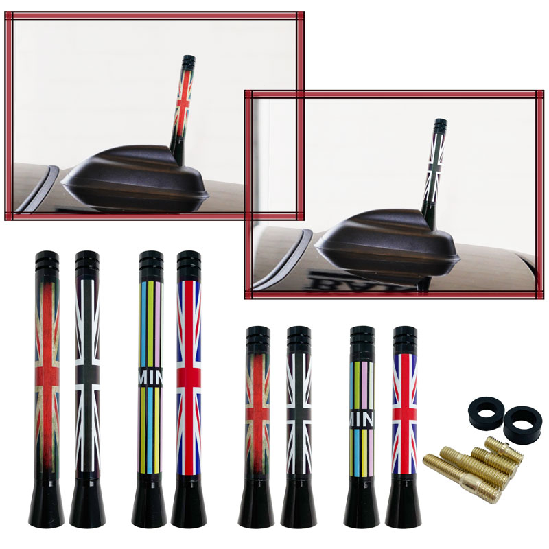Rhyming Mini Cooper Antena Para Carro Mast Stubby União Aérea Jack Reino Unido Alemanha Bandeira S JCW R55 R56 R57 R60