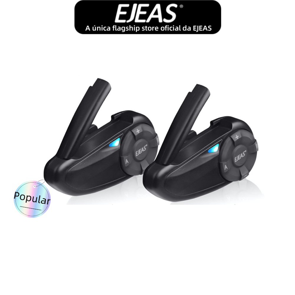 EJEAS Q7 Capacete de motocicleta Bluetooth Intercom Headset Bluetooth 5.1 à prova d'água, 2 pilotos falam ao mesmo tempo Pacote duplo