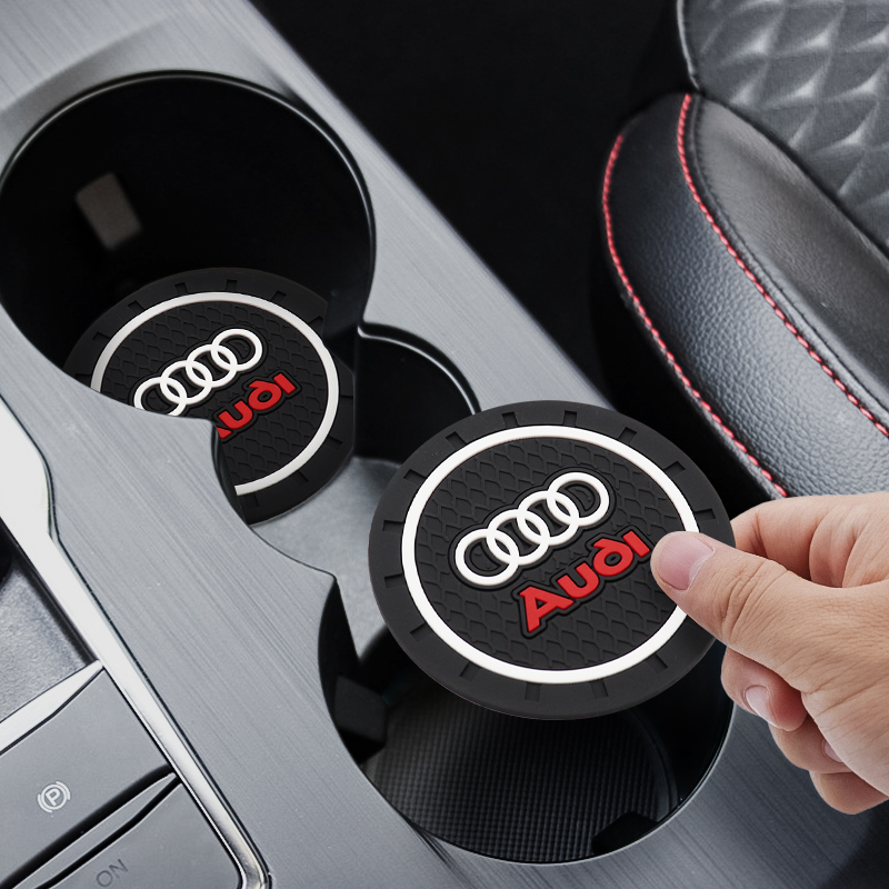 Tapete Porta-Copos De Silicone Para Audi SLine A3 A4 A5 A6 A8 Q3 Q4 Q5 Q7 C5 C6 Autopeças