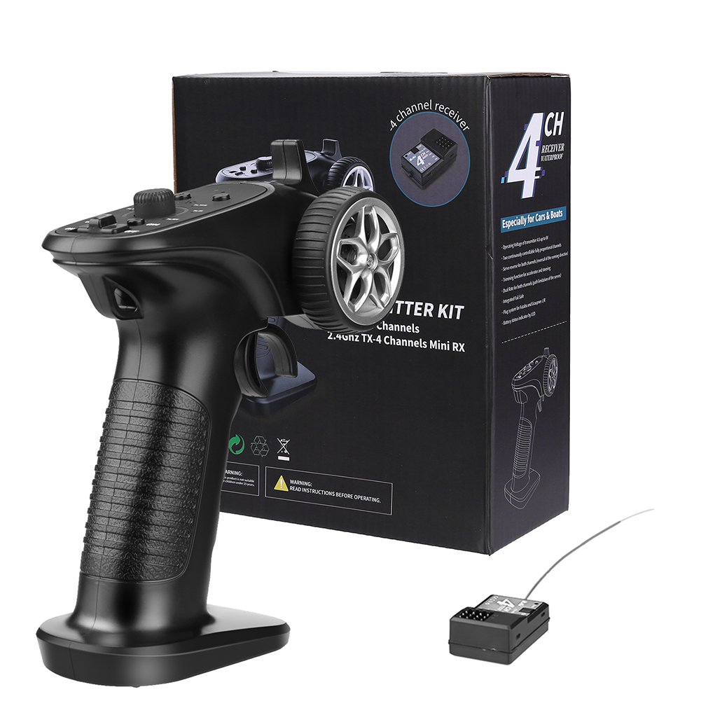 TX4 2.4 Ghz Sistema De Rádio Transmissor 4CH Controle Remoto w/Receptor Para RC Car Boat
