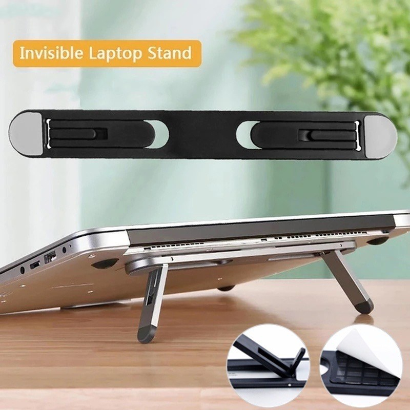 Suporte Para Notebook Portátil De Resfriamento Dobrável/Antideslizante Auto-Adesivo Invisível Notebooks Universais