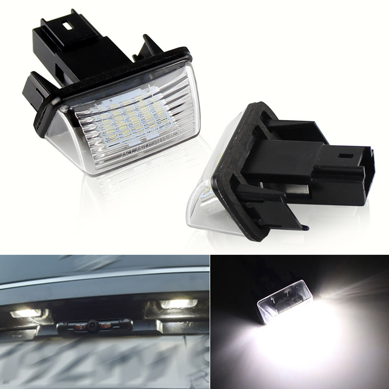 2pcs Para Peugeot 206 207 407 406 306 307 5008 Tepee B9 Parceiro (B9/M49/M59) Luzes De Placa De Número De Led AUTO/Car Branco