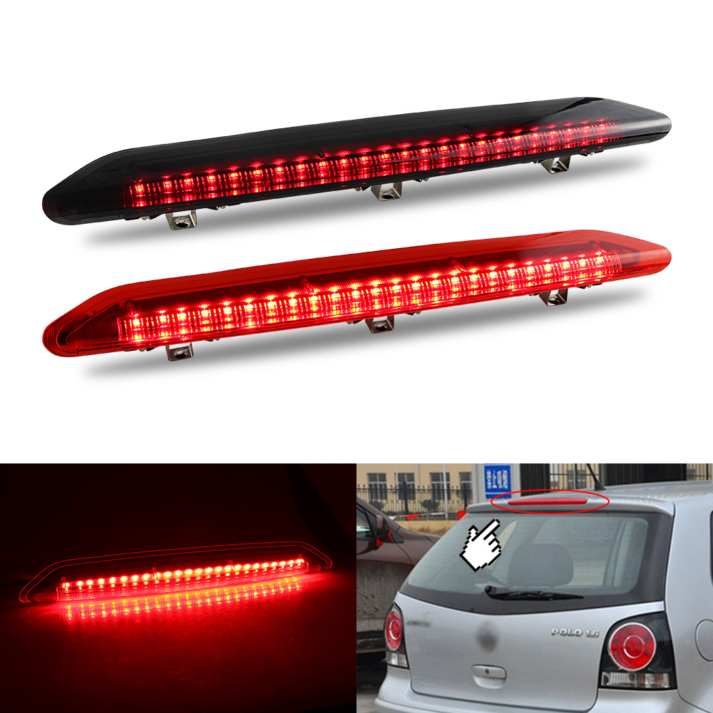 1x Para VW Polo IV MK4 9N 9N3 Hatchback 2002-2009 Fumado Led Terceira Luz de Freio Traseiro Vermelho Cauda Stop Lamp
