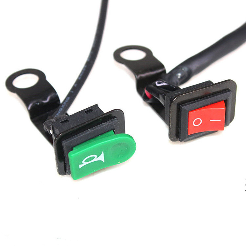 Motocicleta Elétrica Modificada Interruptor de Farol Buzina Botão de Pressão Interruptor Universal Independente