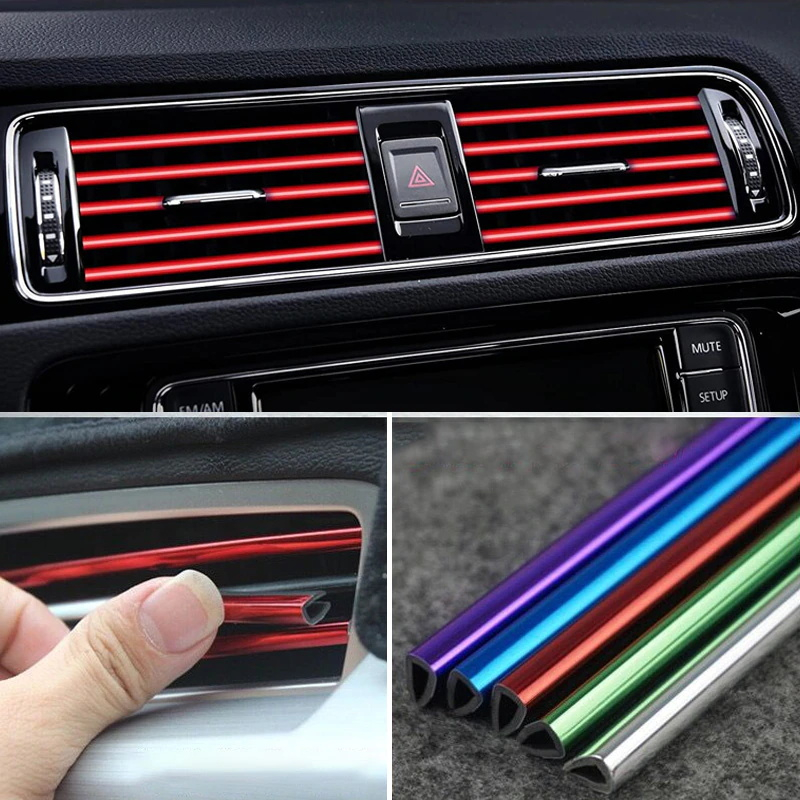 10PCS 20cm Saída De Ar Condicionado Para Carro Tiras Decorativas Em U Forma De Decoração De Canto De Porta De