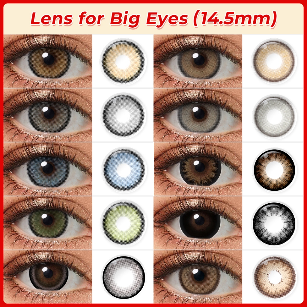 Magister 2 Peças Lentes De Contato Colorida Olhos Grandes Preta Diâmetro 16MM Vem Com Estojo Porta