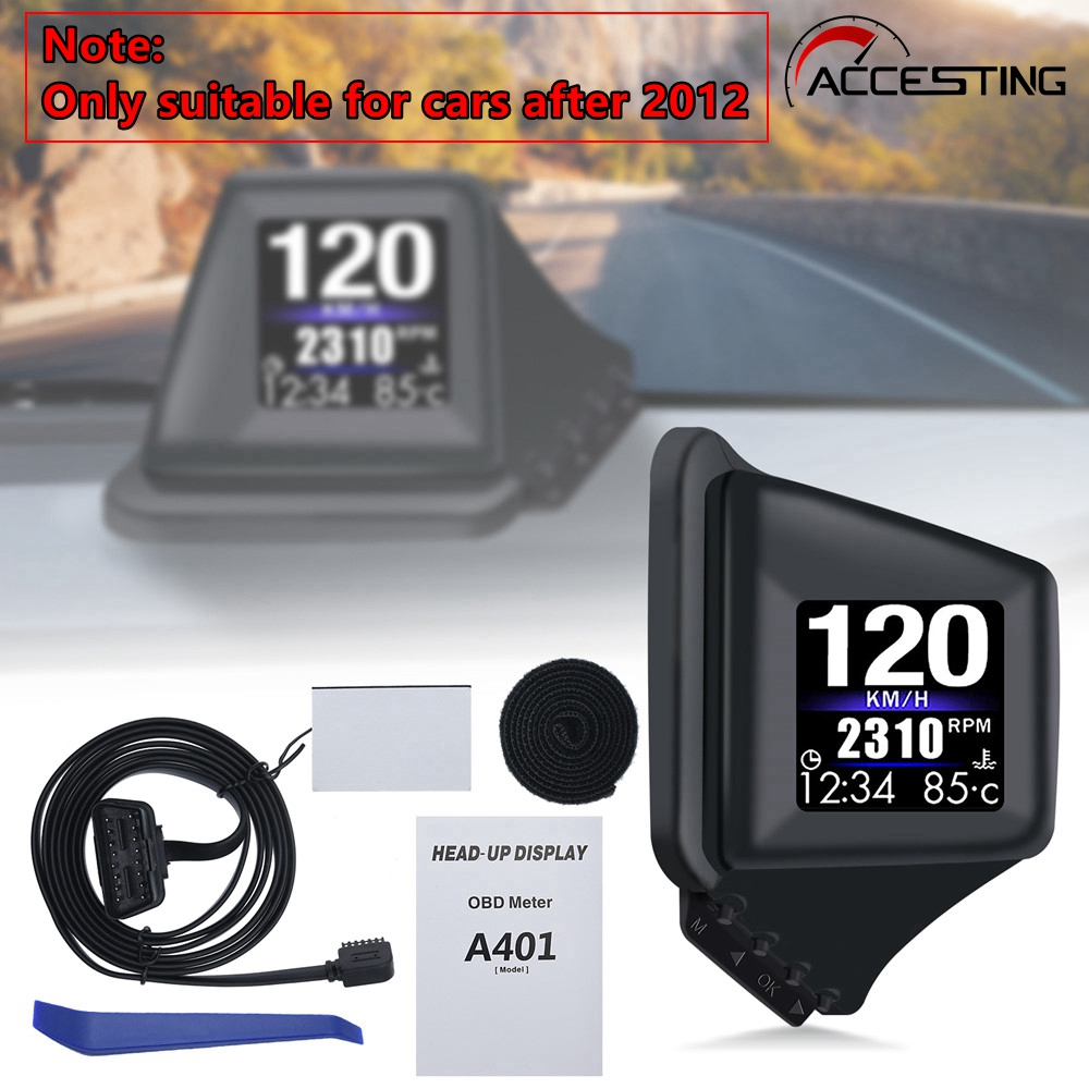 Novo Visor A401 De Cabeça-up multi-Funções HUD OBD + GPS display LCD Do Carro Com Duplo Modo De Velocidade Da Água Temperatura Consumo De Combustível Avisar A Máquina De Comutação Automática De Excesso