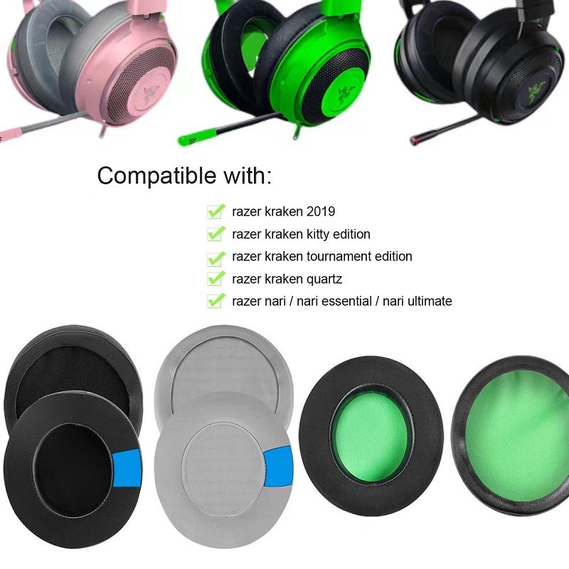 Almofadas De Gel Refrigerante Para Orelha Razer Nari Ultimate , Essential , Kraken Kitty Tournament Edition Capas De Fone De Ouvido