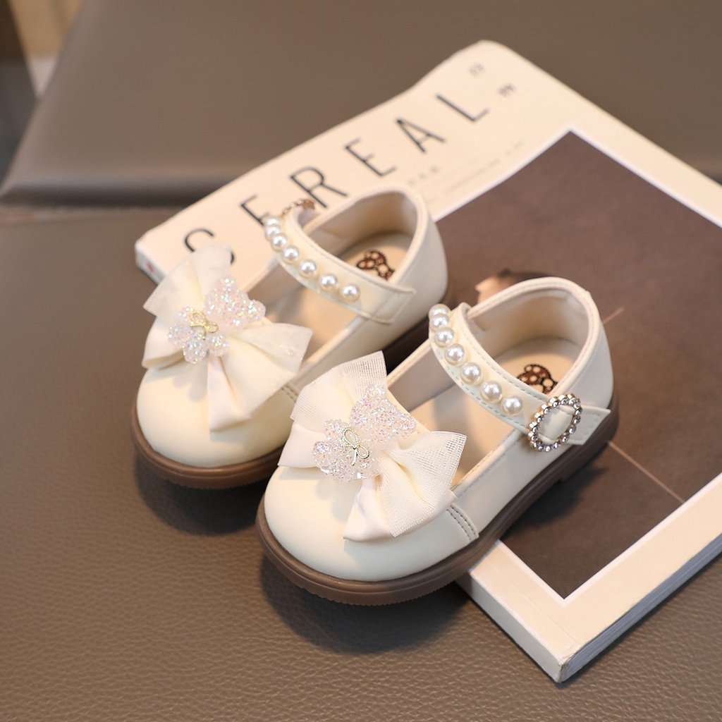 Sapatos Para Crianças De Primavera E Outono , Pequenos De Couro De Boca Quadrada , Princesa Respiráveis Meninas