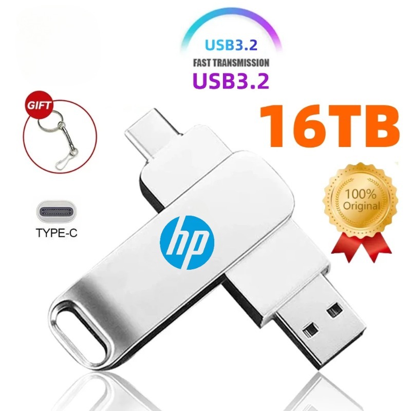 Pen Drive Usb-C flash 2 Em 1 OTG Metálico 3.0 Disco 64GB 128GB 256G USB3.0 Pendrive Duplo