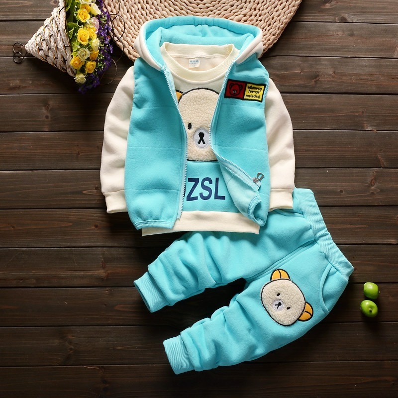 Conjunto Quente casual De Três Peças De Outono E Inverno Para Crianças De 0-4 Anos De Idade