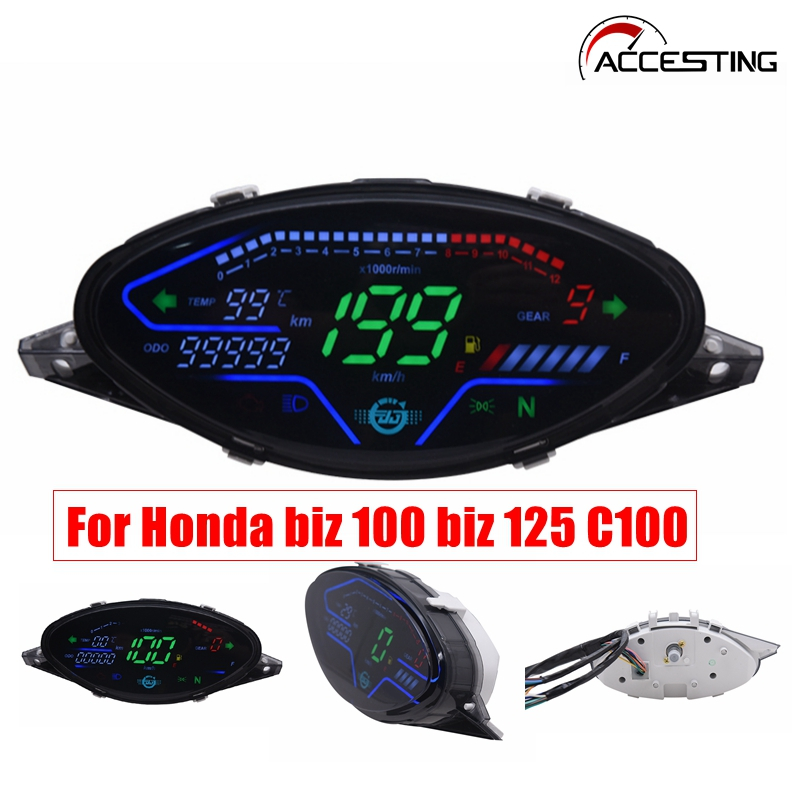 Painel De Controle RPM Do Tacômetro Digital De Motocicleta Medidor Digital Velocímetro RPM Tacômetro Para Honda biz 100 125 C100 BIZ100 Colômbia 1998 1999 2000 2001 2002 TO 2005