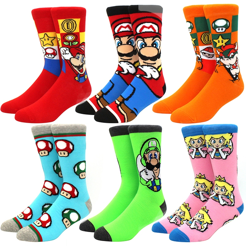 Game Brothers Cartoon Socks Personagens De Anime Meias Masculinas Confortáveis , Respiráveis , Fofas De Cano Médio Taman