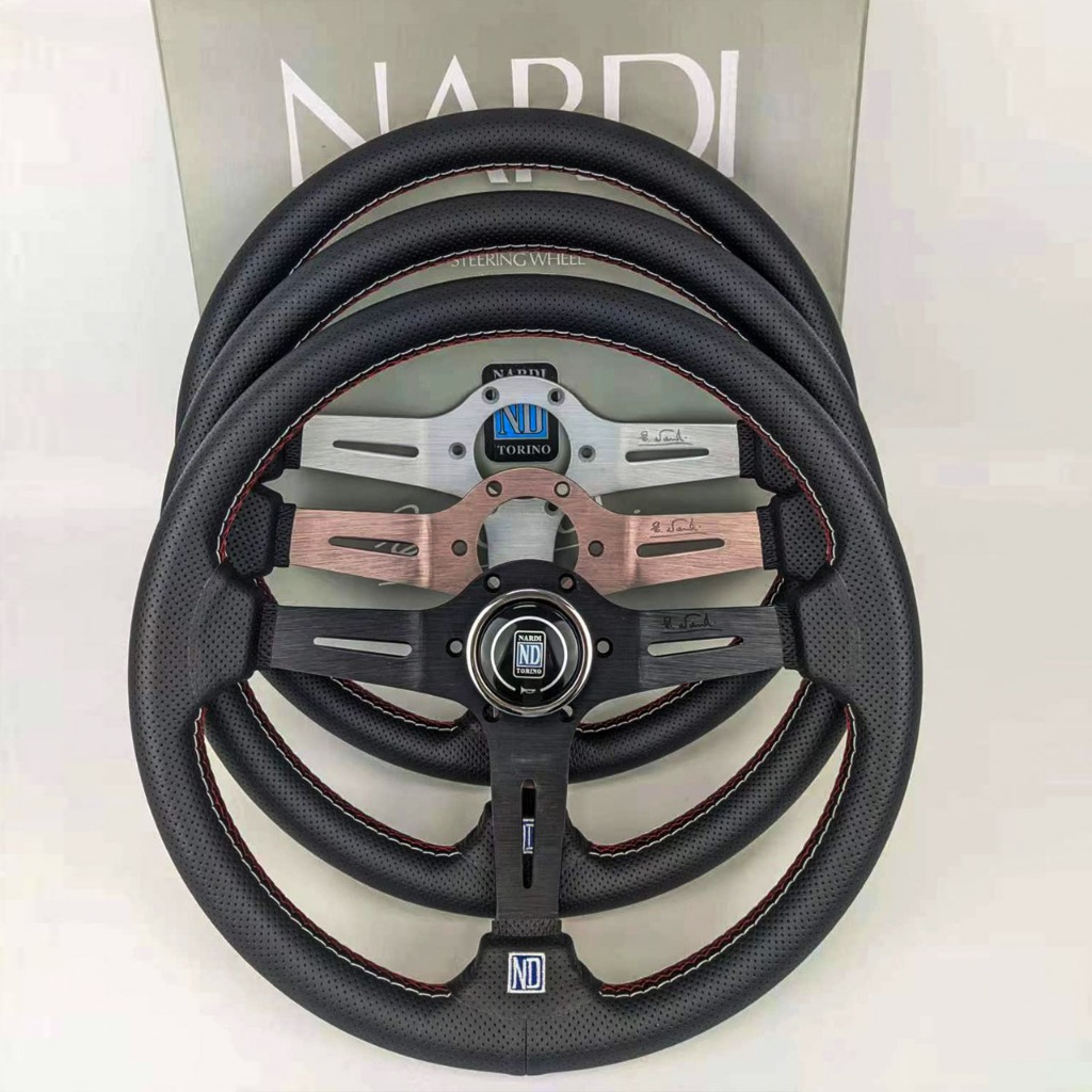【 ITSOK 】ND nardi Volante  Titânio/Fibra De Carbono 14 Polegadas De Aço Inoxidável Com kit De Reforço De Botão De Buzina