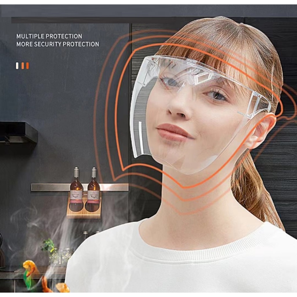 Face Shield Oculos Acrilico Máscara De Grandes Dimensões Protetor Facial Oculos Escoluros / Culoos De Ciclismo De Segun