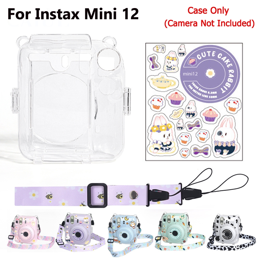 Estojo Rígido Transparente Para Fujifilm Instax Mini 12 Camera+Strap+Sticker (Câmera Não Incluída)