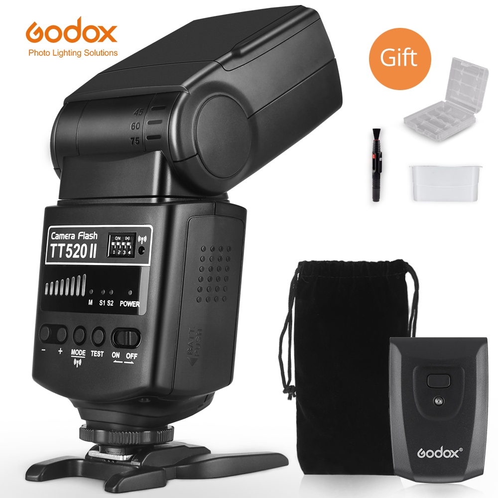 Godox Thinklite Câmera Flash TT520II Com Sinal Sem Fio De 433 Mhz Integrado + Transmissor De Gatilho