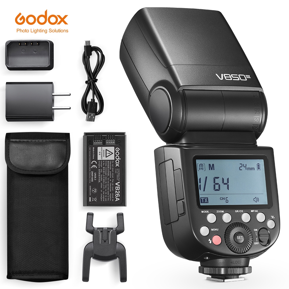 Godox V850III 76W 2.4G GN60 Sistema X Sem Fio Bateria De Íon-Lítio/ery Speedlite