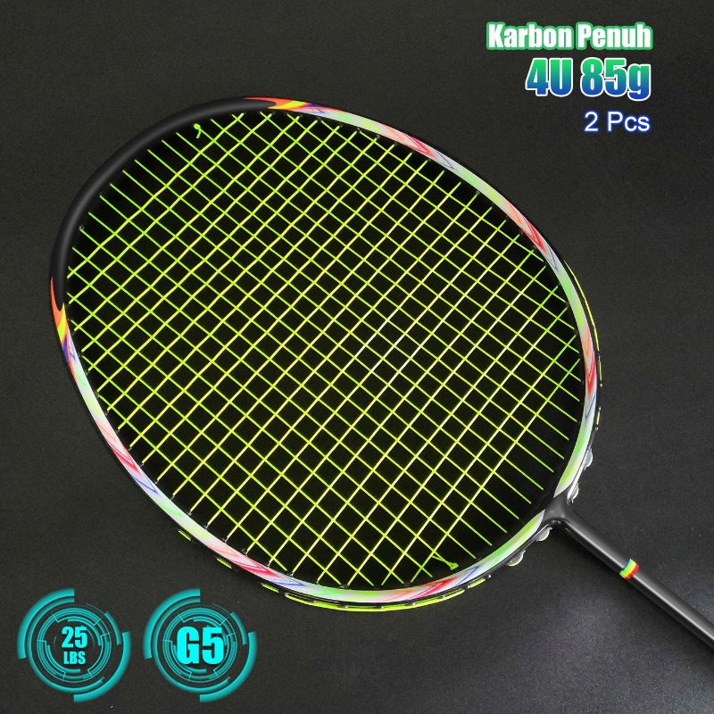 Raquete De Badminton Totalmente Em Carbono Original , Pré-Estrangulamento De 22-25 Libras Com Aderência Livre