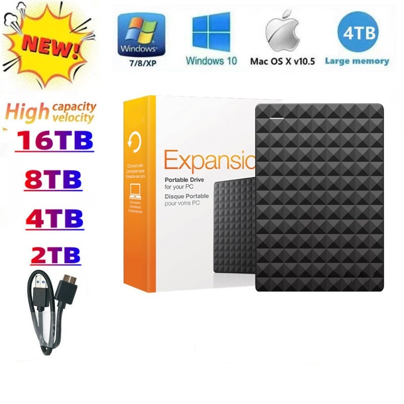 HW Seagate Hd Externo 500GB/2TB/4TB/6TB/8TB/10TB/16TB Expansão USB 3.0 Disco Rígido