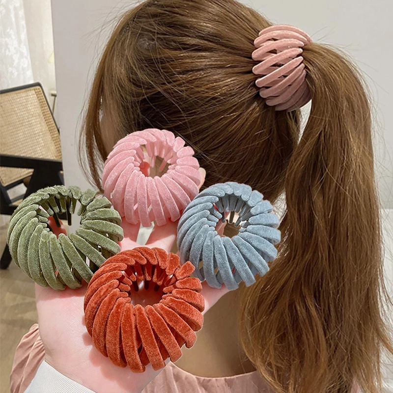 Coreia Ninho De Pássaros Disco Floculante Artefato Para Cabelo Maruk Ponytail Styling Acessório Fixo Feminino