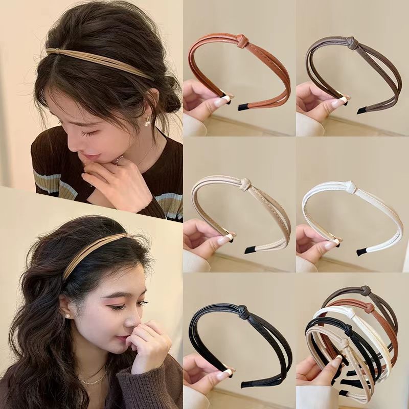 Coreia Internet Celebridade popular Único Couro Antiderrapante ultra-Fino Bandana Viajando Acessórios De Cabelo Feminino