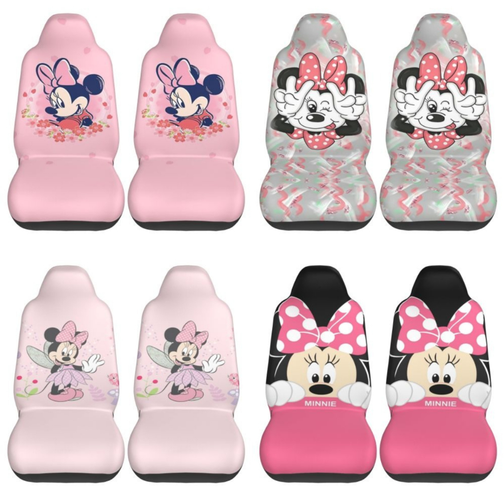 Capa Universal Para Assento De Carro Minnie , Protetor Assentos Dianteiros , Adequado , Sedan SUV , Caminhão (2 Peças)