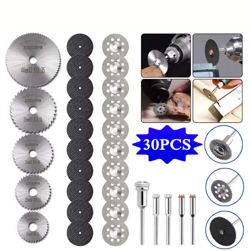 Kit 30 peças Disco Serra Circular Madeira Retifica E Furadeira Parafusadeira Conjunto de mini
