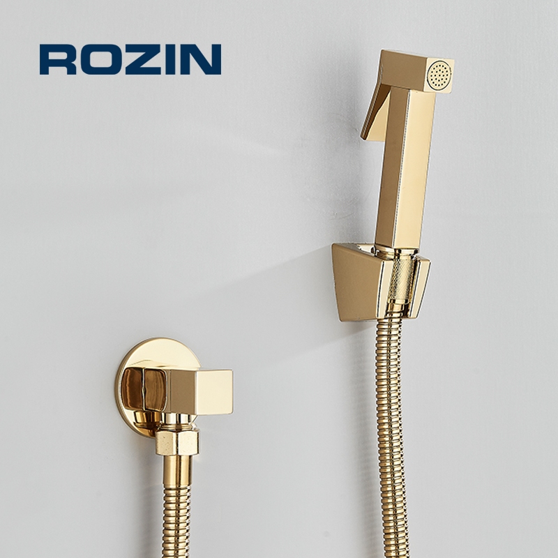 Ducha Higiênica Aço Inoxidável Para Kit Banheiro Ouro,1/4 De Volta Com Pulverizador Bidê 100% Metal
